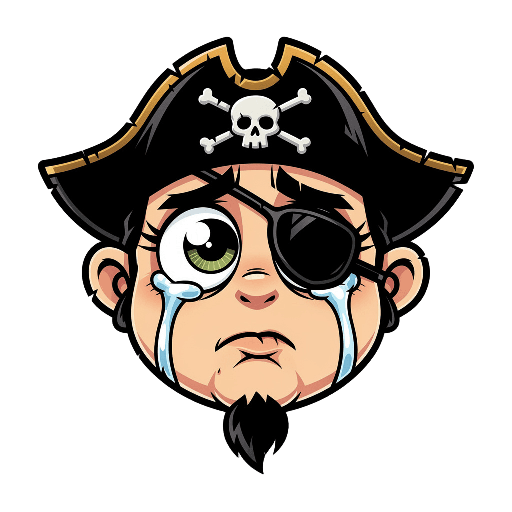 Pirate — sad Pirate Twitch emote — sad, Comic style