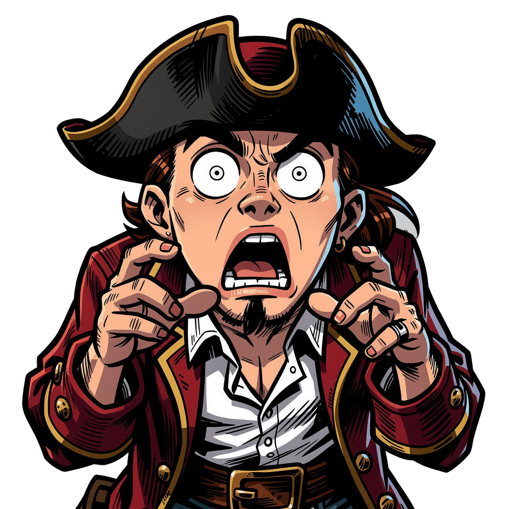 Pirate — surprised Pirate Twitch emote — surprised, Comic style