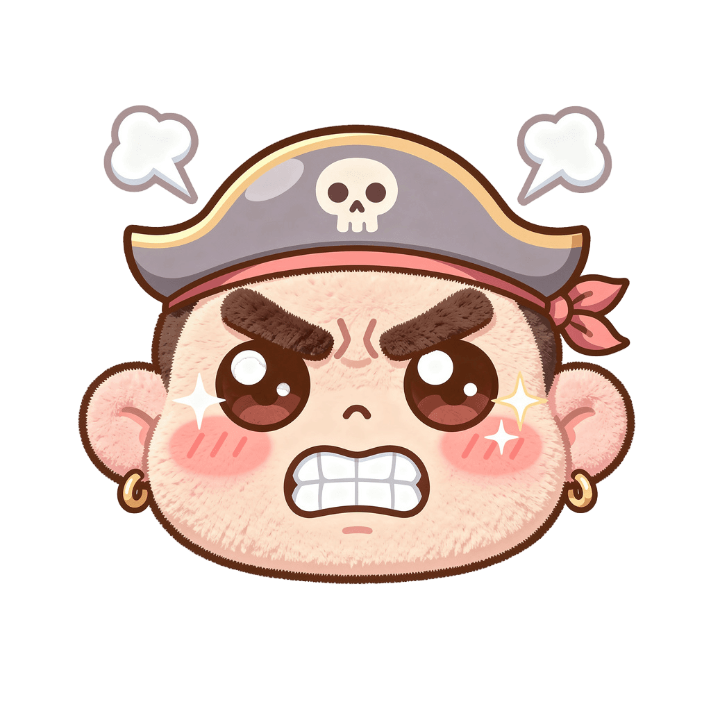 Pirate — angry Pirate Twitch emote — angry, Kawaii style