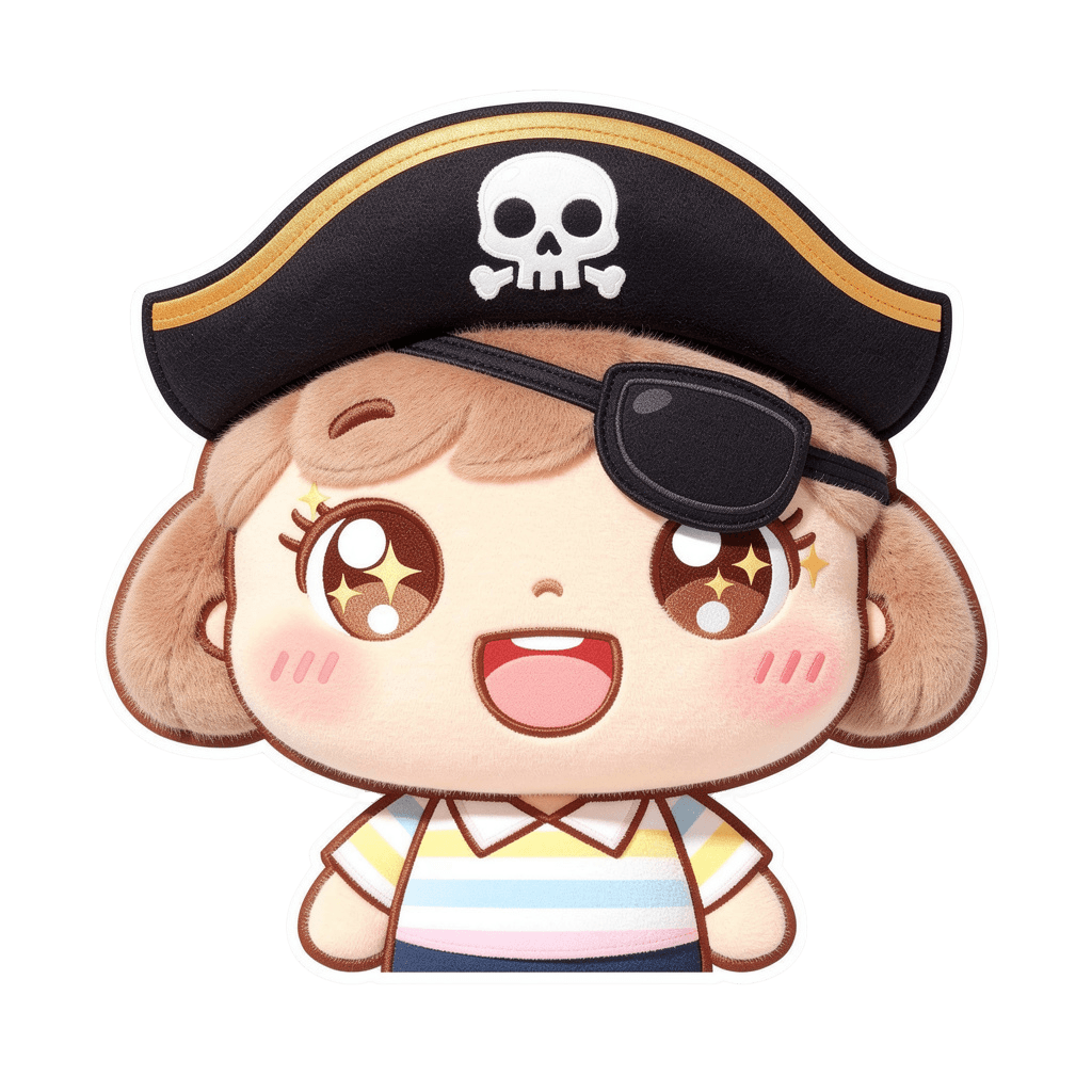 Pirate — happy Pirate Twitch emote — happy, Kawaii style