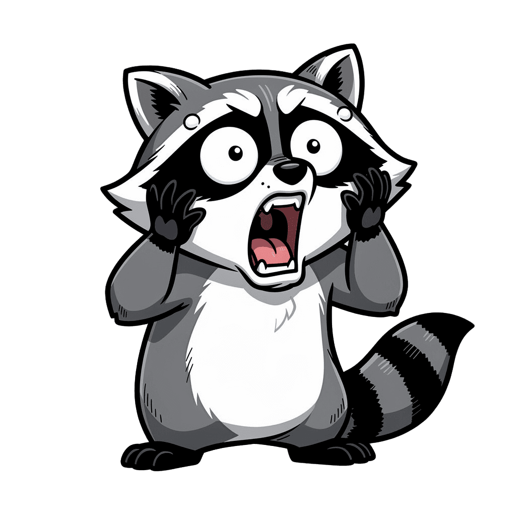Raccoon — surprised Raccoon Twitch emote — surprised, Comic style