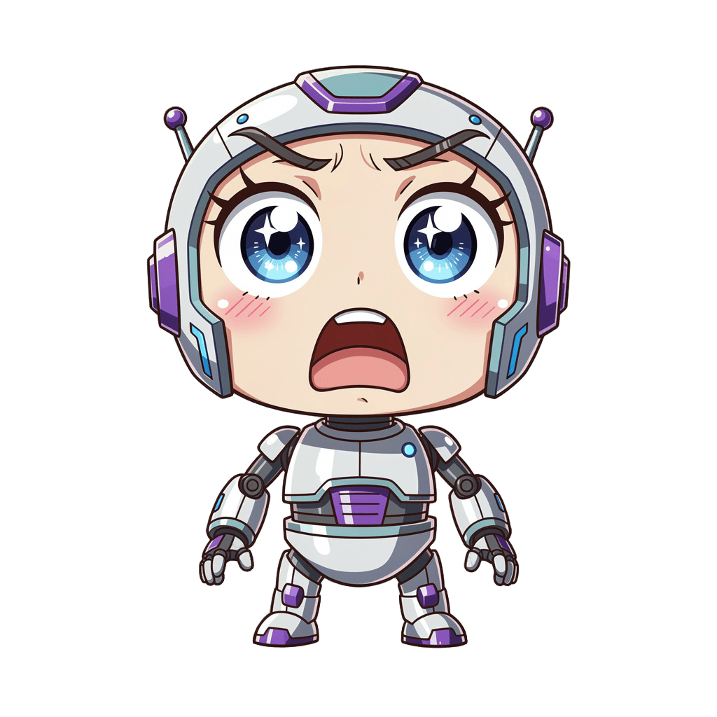 Robot — surprised Robot Twitch emote — surprised, Anime style
