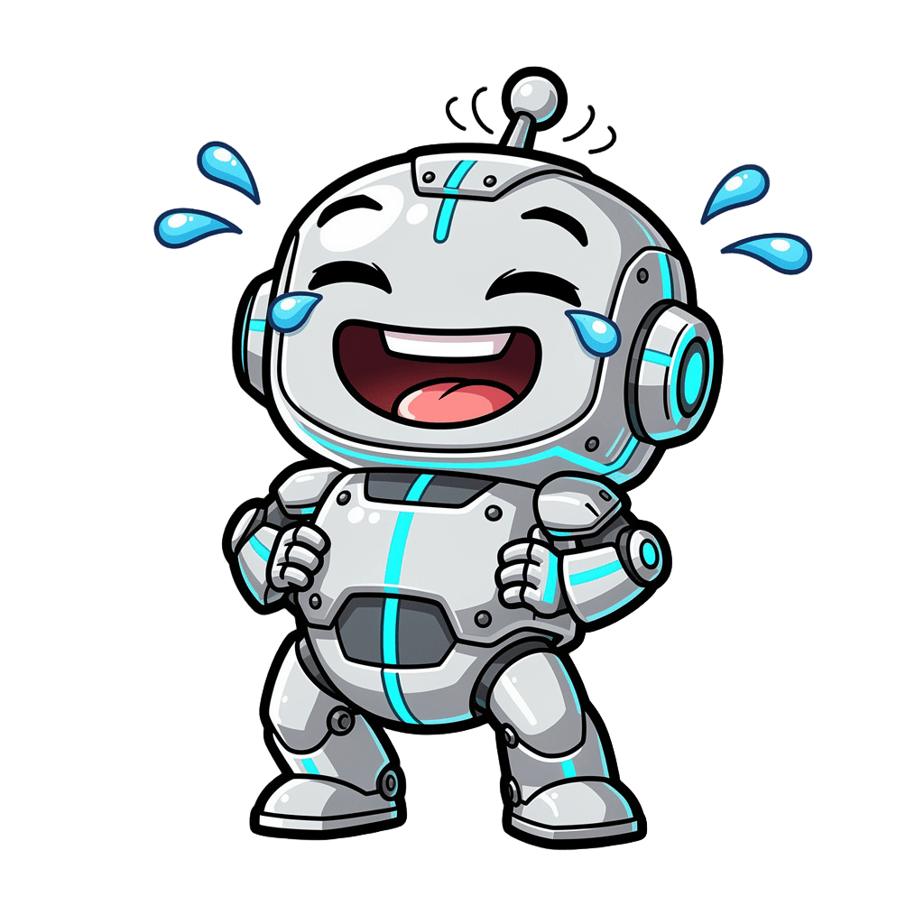 Robot — laughing Robot Twitch emote — laughing, Cartoon style