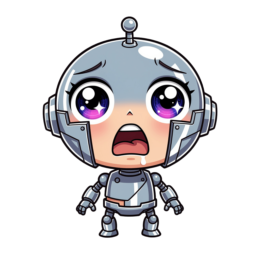 Robot — surprised Robot Twitch emote — surprised, Chibi style