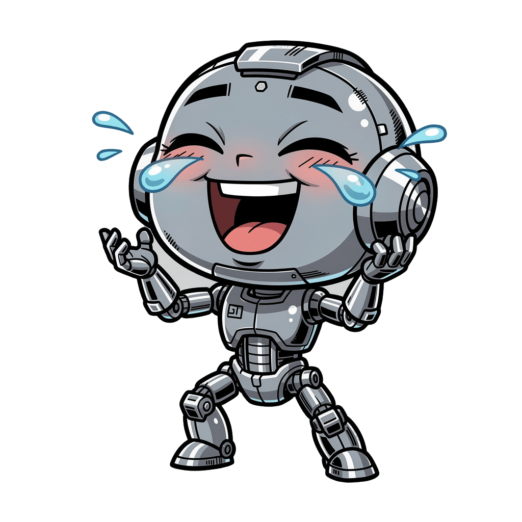 Robot — laughing Robot Twitch emote — laughing, Comic style