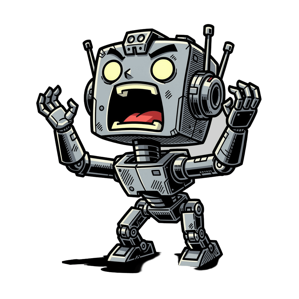 Robot — surprised Robot Twitch emote — surprised, Comic style