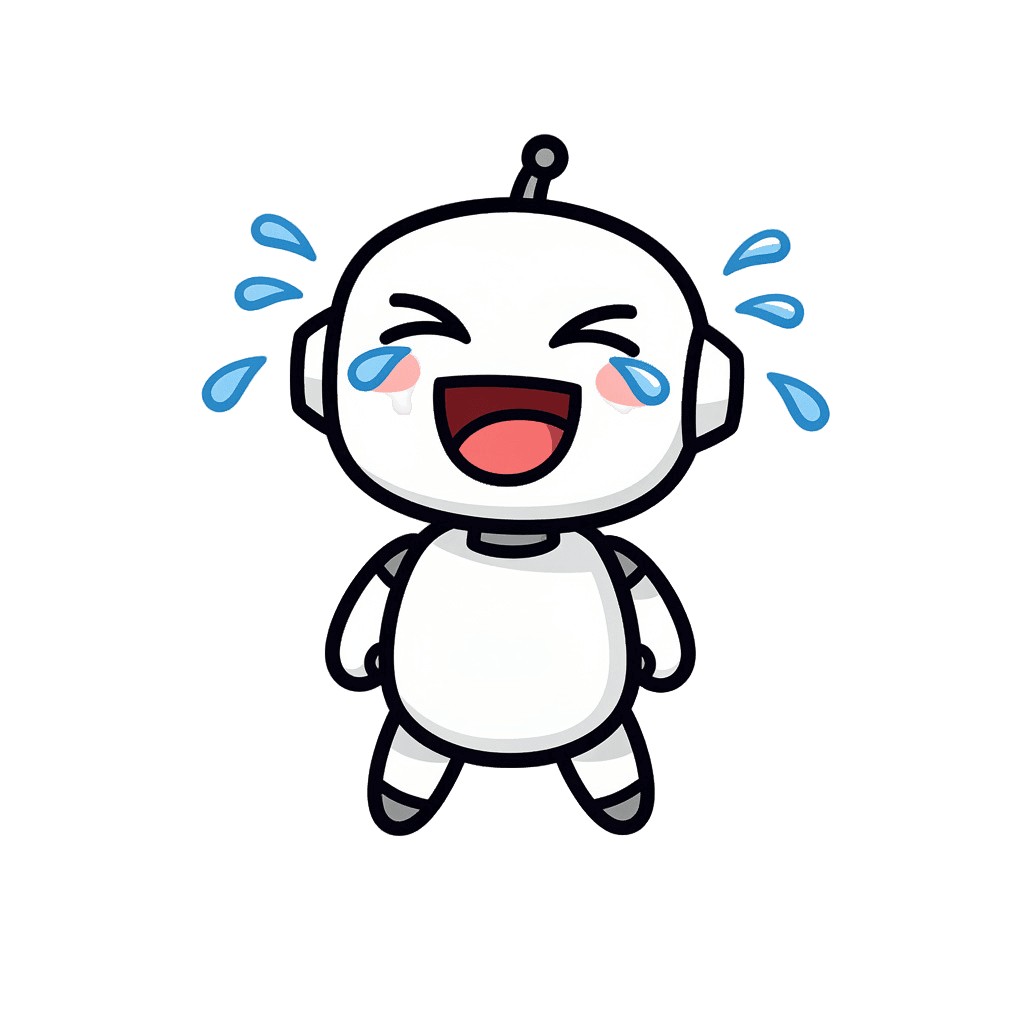 Robot — laughing Robot Twitch emote — laughing, Sticker style