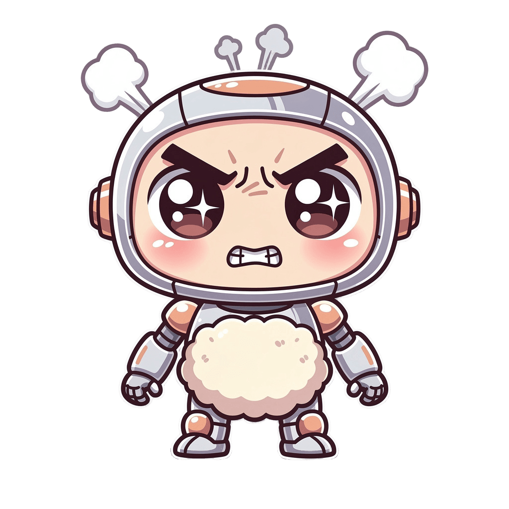 Robot — angry Robot Twitch emote — angry, Kawaii style