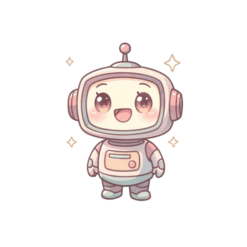 Robot — happy Robot Twitch emote — happy, Pastel style