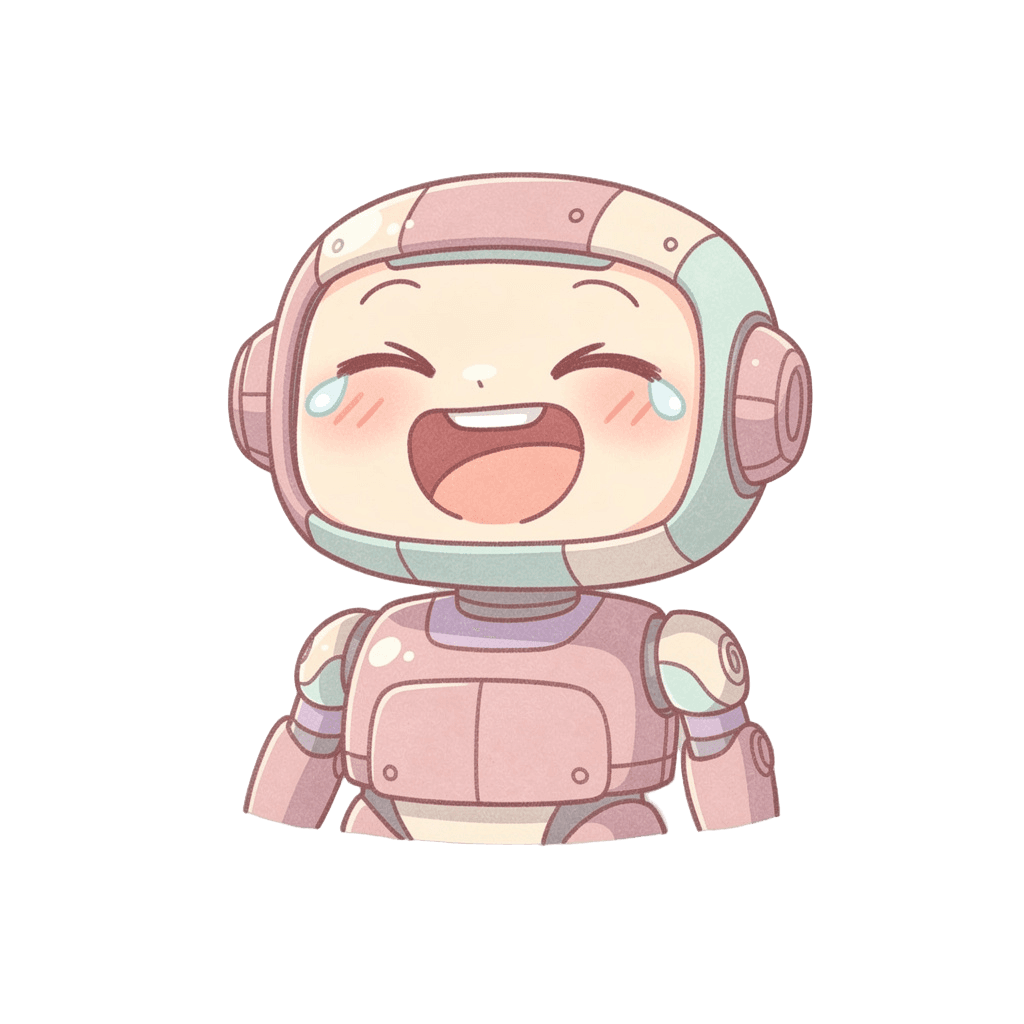 Robot — laughing Robot Twitch emote — laughing, Pastel style
