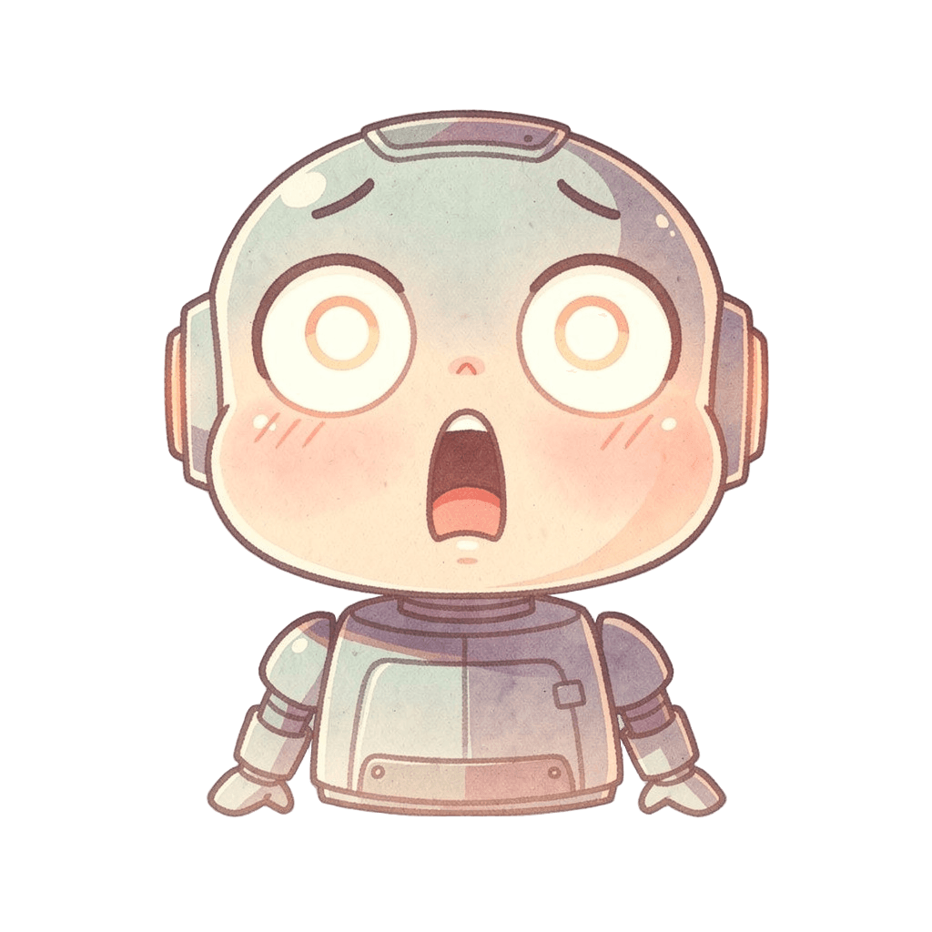 Robot — surprised Robot Twitch emote — surprised, Pastel style