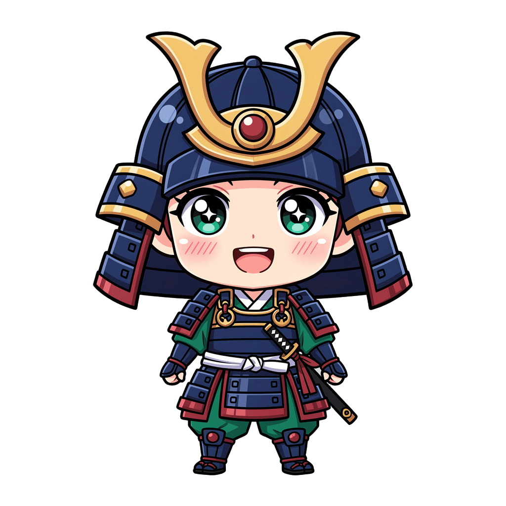 Samurai — happy Samurai Twitch emote — happy, Anime style