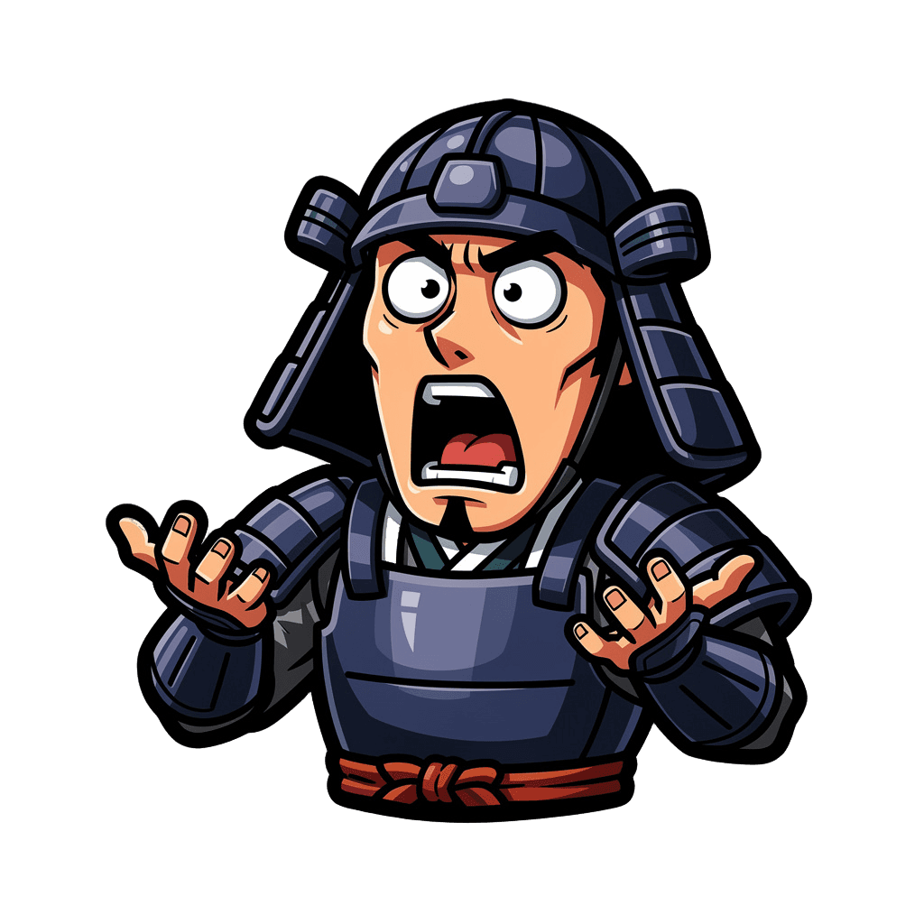 Samurai — surprised Samurai Twitch emote — surprised, Cartoon style
