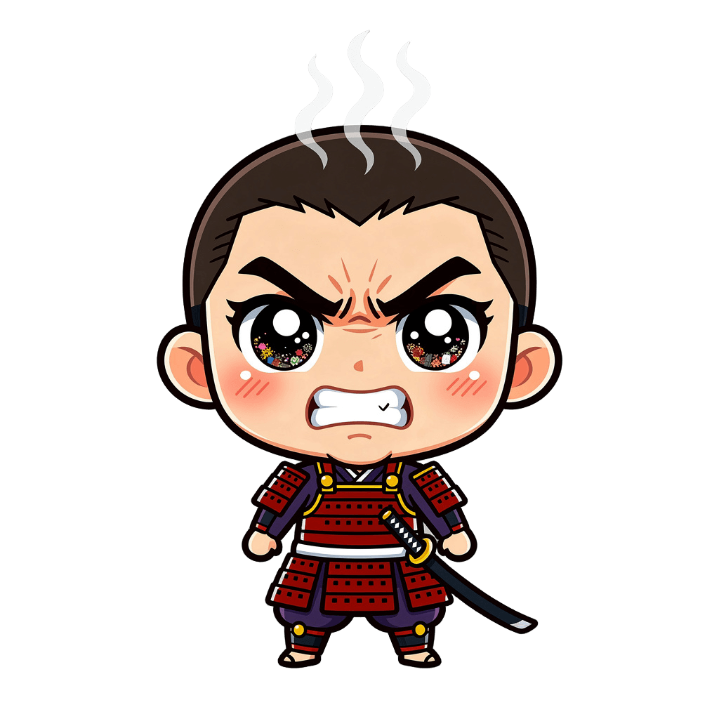 Samurai — angry Samurai Twitch emote — angry, Chibi style