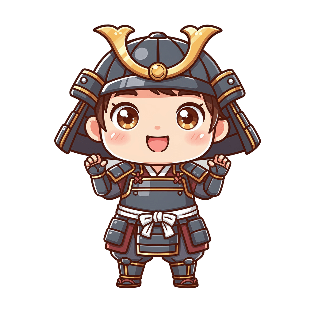 Samurai — happy Samurai Twitch emote — happy, Chibi style