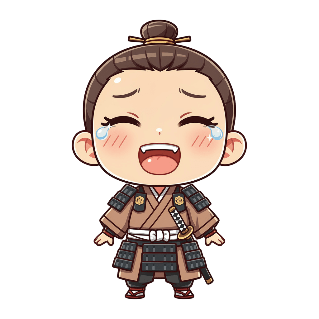 Samurai — laughing Samurai Twitch emote — laughing, Chibi style