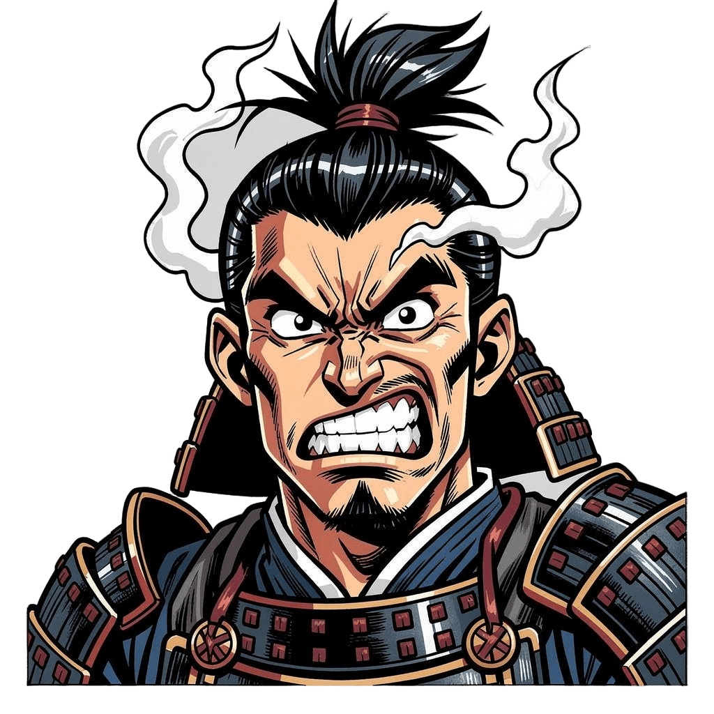 Samurai — angry Samurai Twitch emote — angry, Comic style
