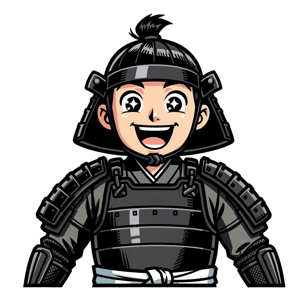 Samurai — happy Samurai Twitch emote — happy, Comic style