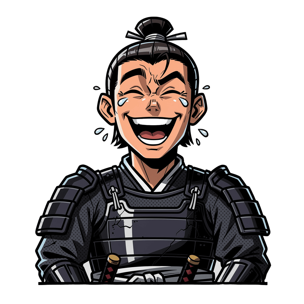 Samurai — laughing Samurai Twitch emote — laughing, Comic style