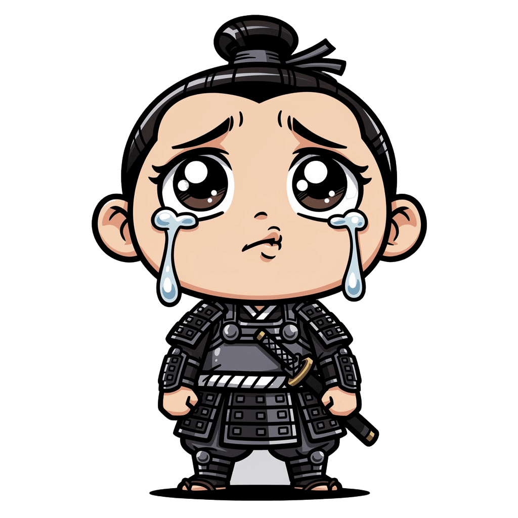 Samurai — sad Samurai Twitch emote — sad, Comic style