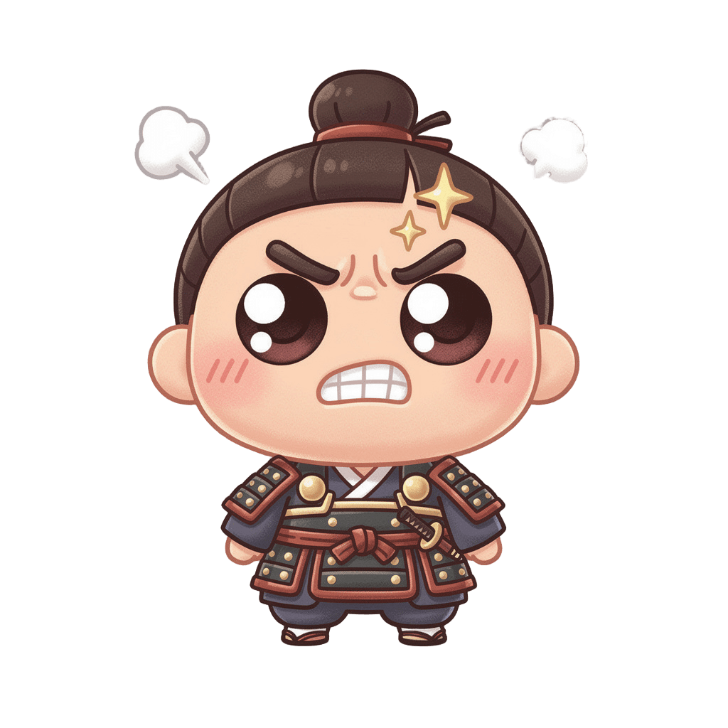 Samurai — angry Samurai Twitch emote — angry, Kawaii style