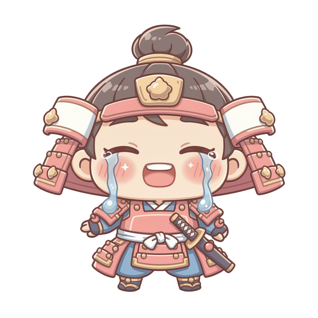 Samurai — laughing Samurai Twitch emote — laughing, Kawaii style