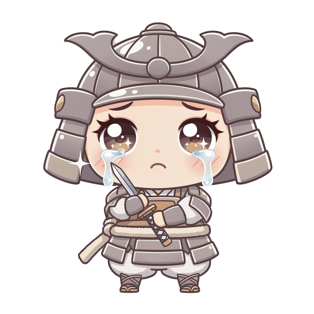 Samurai — sad Samurai Twitch emote — sad, Kawaii style