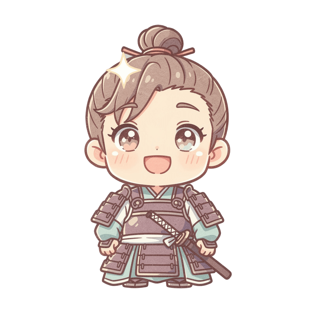 Samurai — happy Samurai Twitch emote — happy, Pastel style