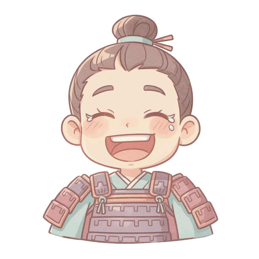 Samurai — laughing Samurai Twitch emote — laughing, Pastel style