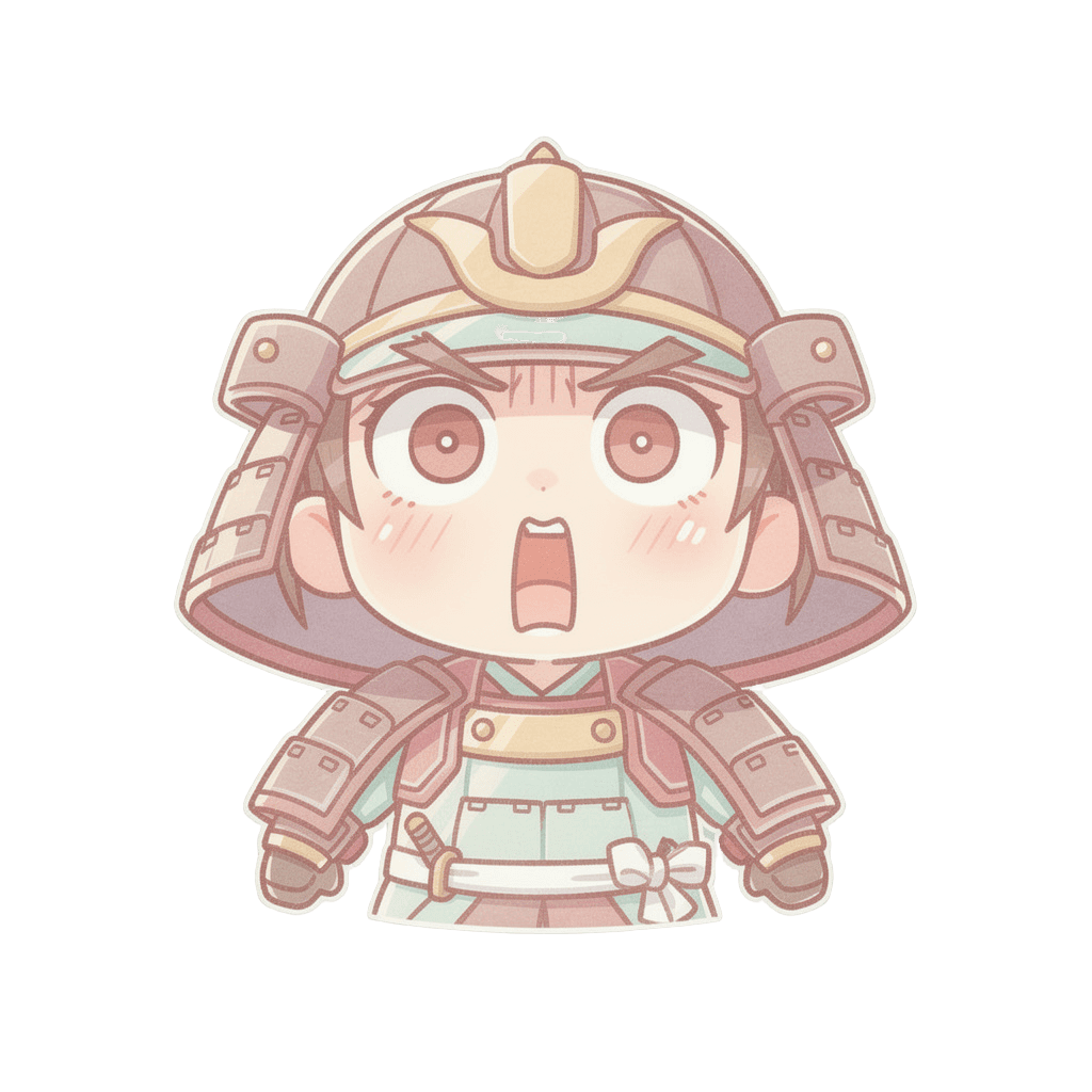 Samurai — surprised Samurai Twitch emote — surprised, Pastel style
