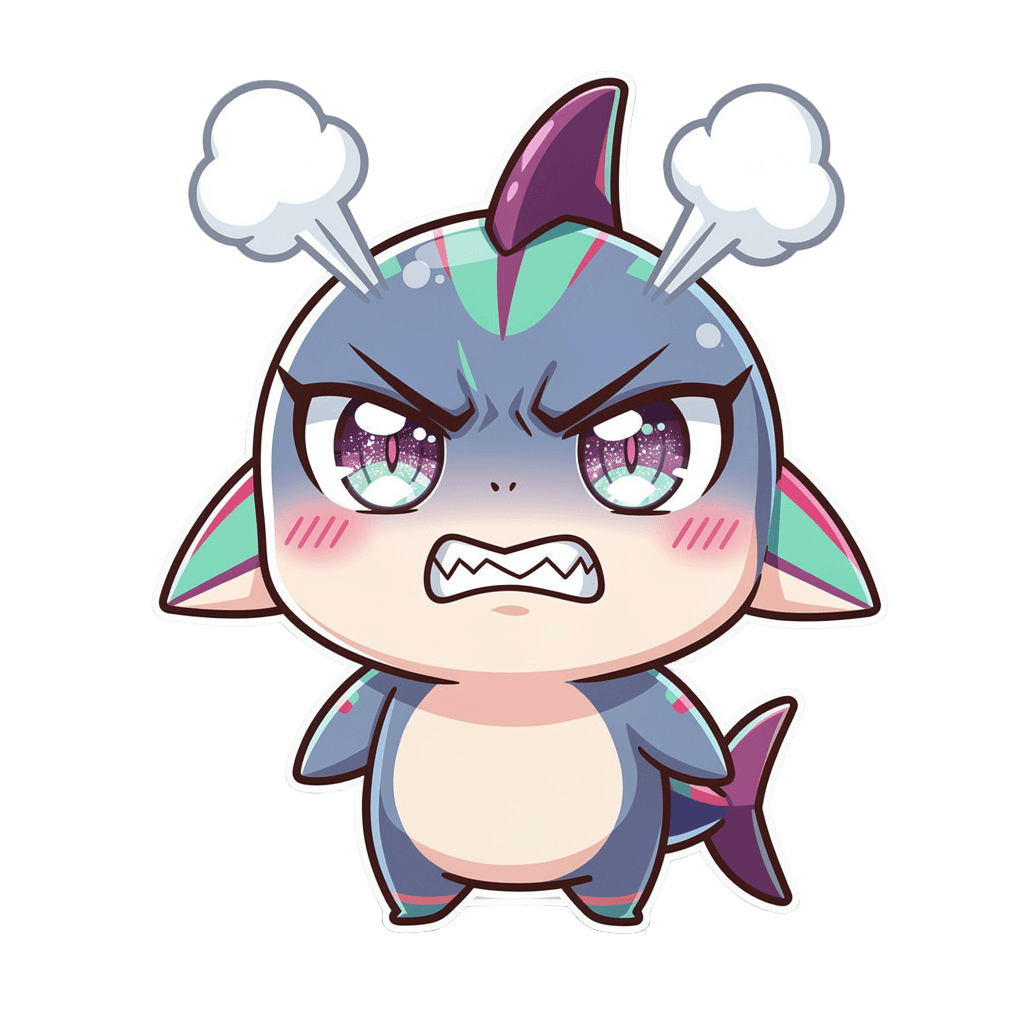 Shark — angry Shark Twitch emote — angry, Anime style