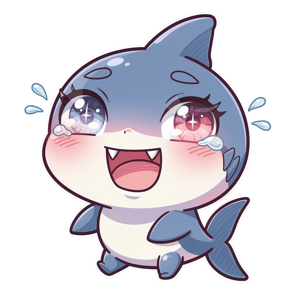Shark — laughing Shark Twitch emote — laughing, Anime style