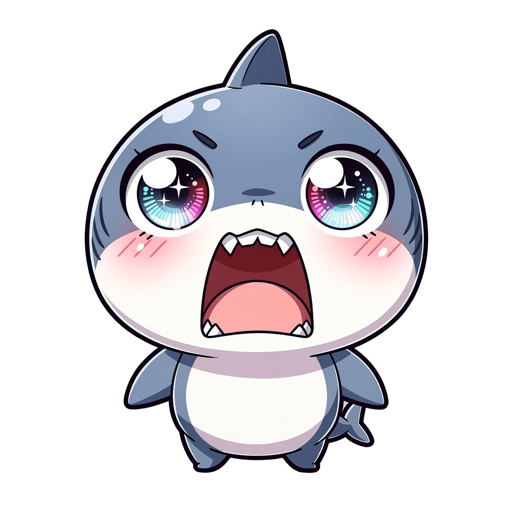 Shark — surprised Shark Twitch emote — surprised, Anime style