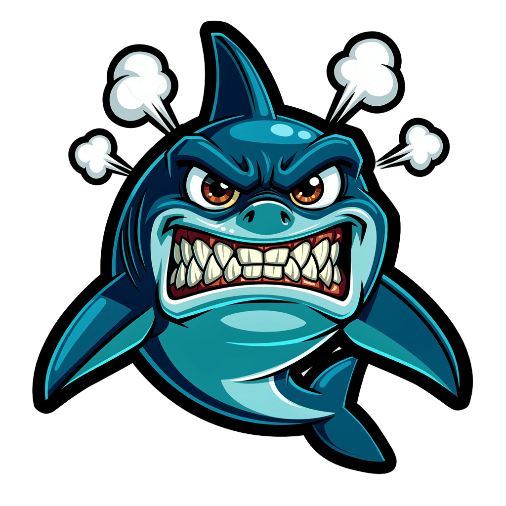 Shark — angry Shark Twitch emote — angry, Cartoon style