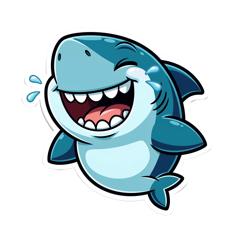 Shark — laughing Shark Twitch emote — laughing, Cartoon style