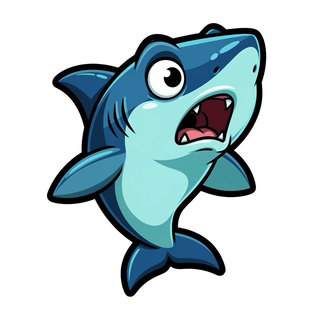 Shark — surprised Shark Twitch emote — surprised, Cartoon style