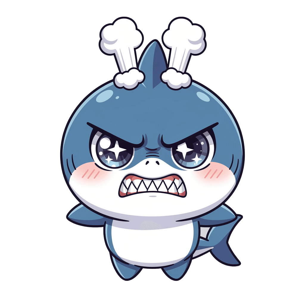 Shark — angry Shark Twitch emote — angry, Chibi style