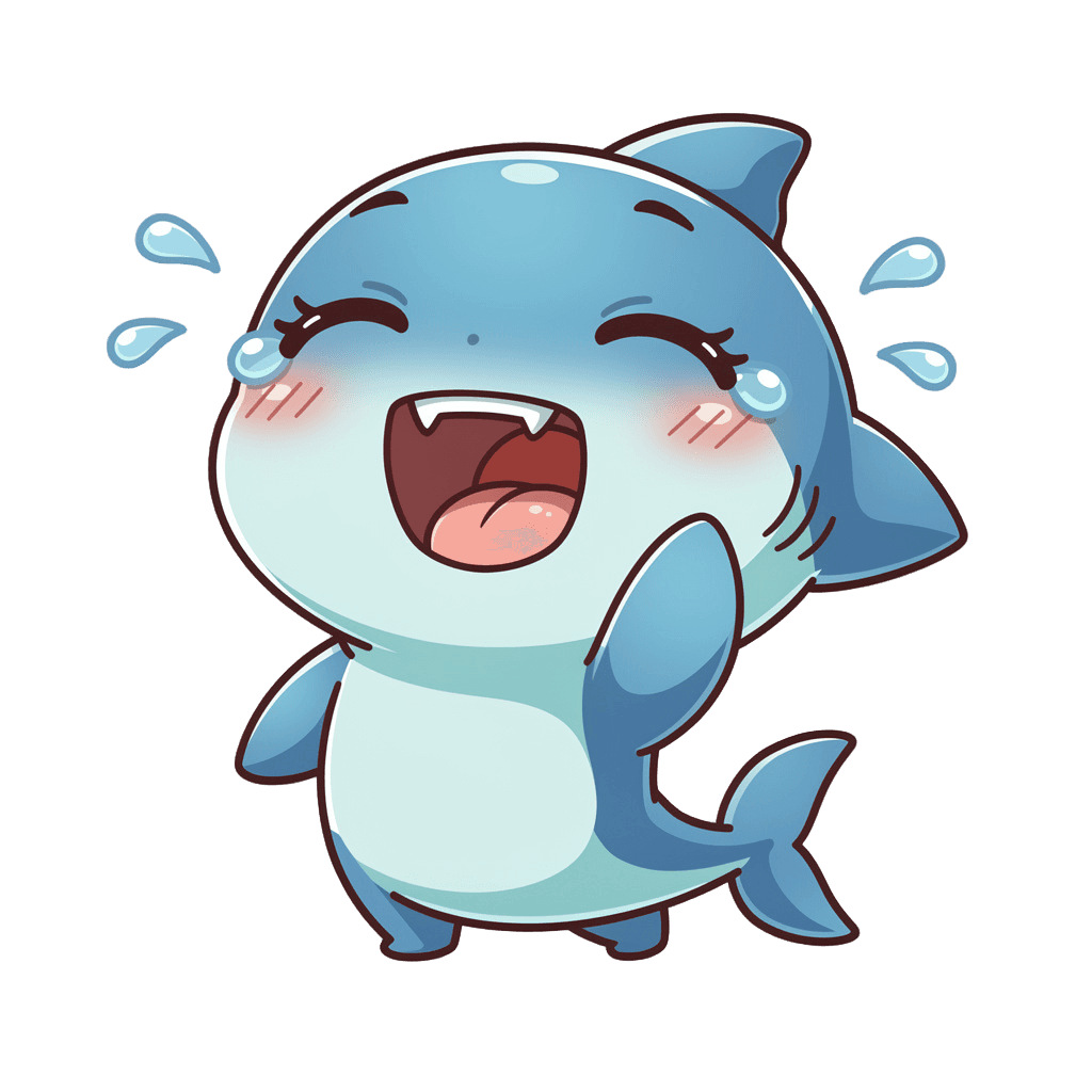 Shark — laughing Shark Twitch emote — laughing, Chibi style