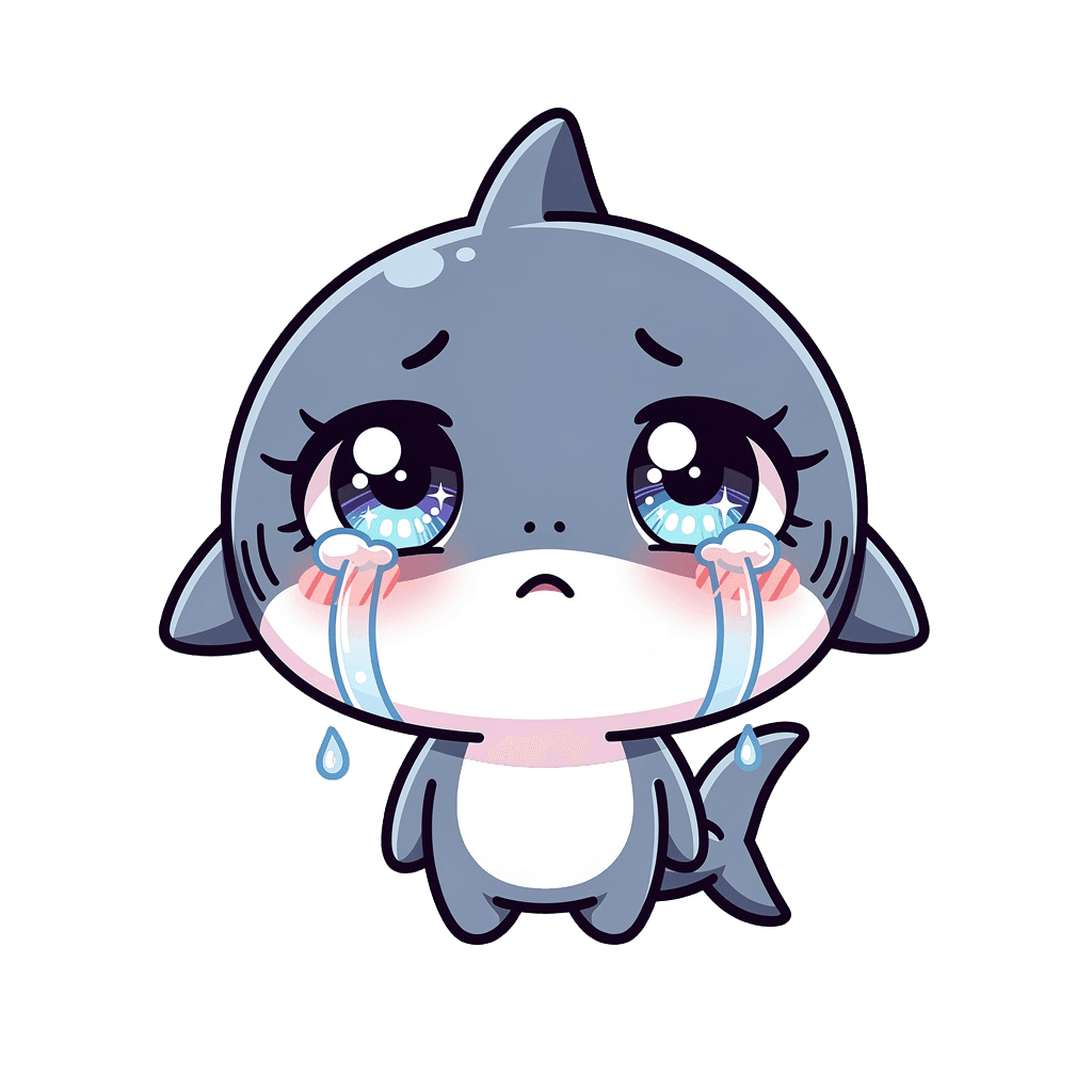 Shark — sad Shark Twitch emote — sad, Chibi style