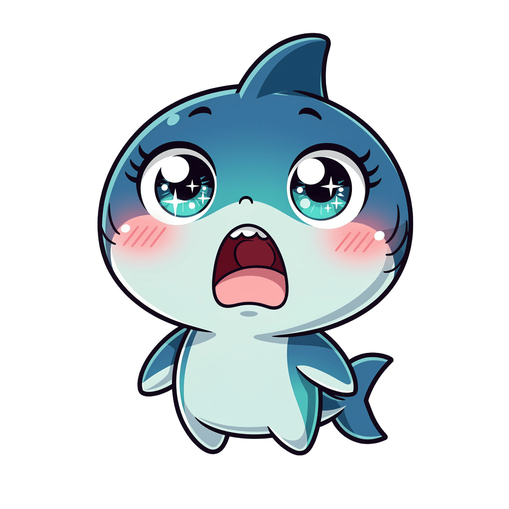 Shark — surprised Shark Twitch emote — surprised, Chibi style