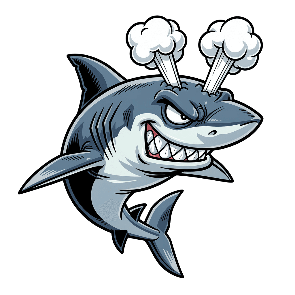 Shark — angry Shark Twitch emote — angry, Comic style