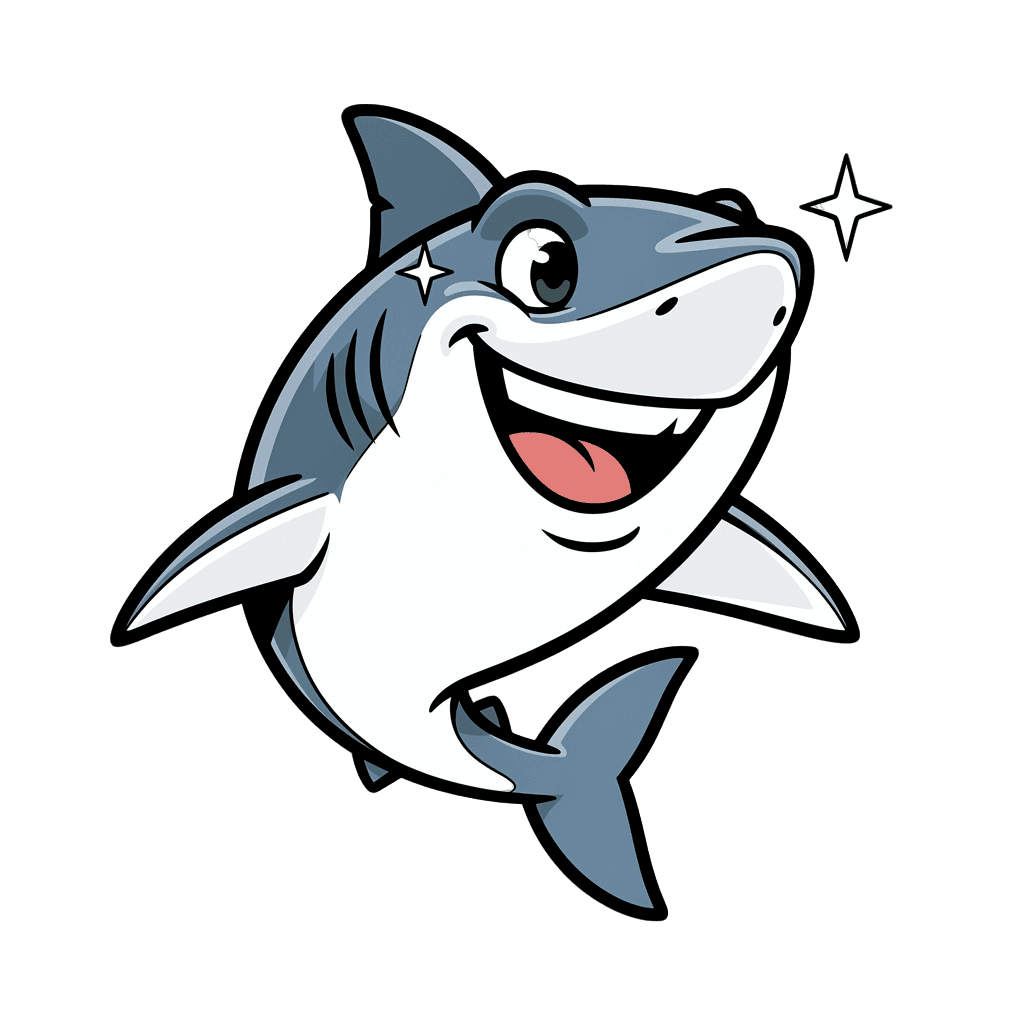 Shark — happy Shark Twitch emote — happy, Comic style