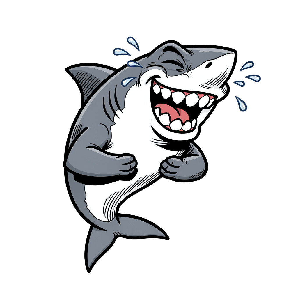 Shark — laughing Shark Twitch emote — laughing, Comic style