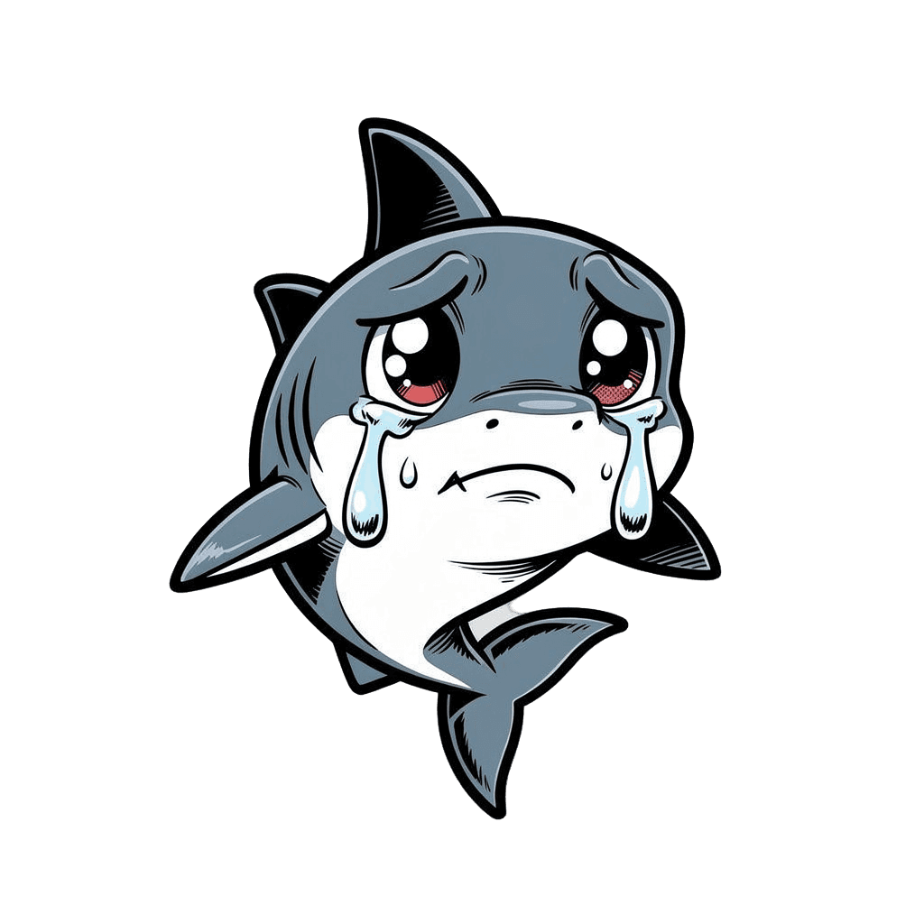 Shark — sad Shark Twitch emote — sad, Comic style