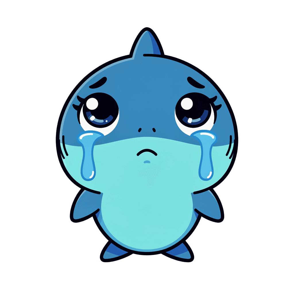 Shark — sad Shark Twitch emote — sad, Sticker style