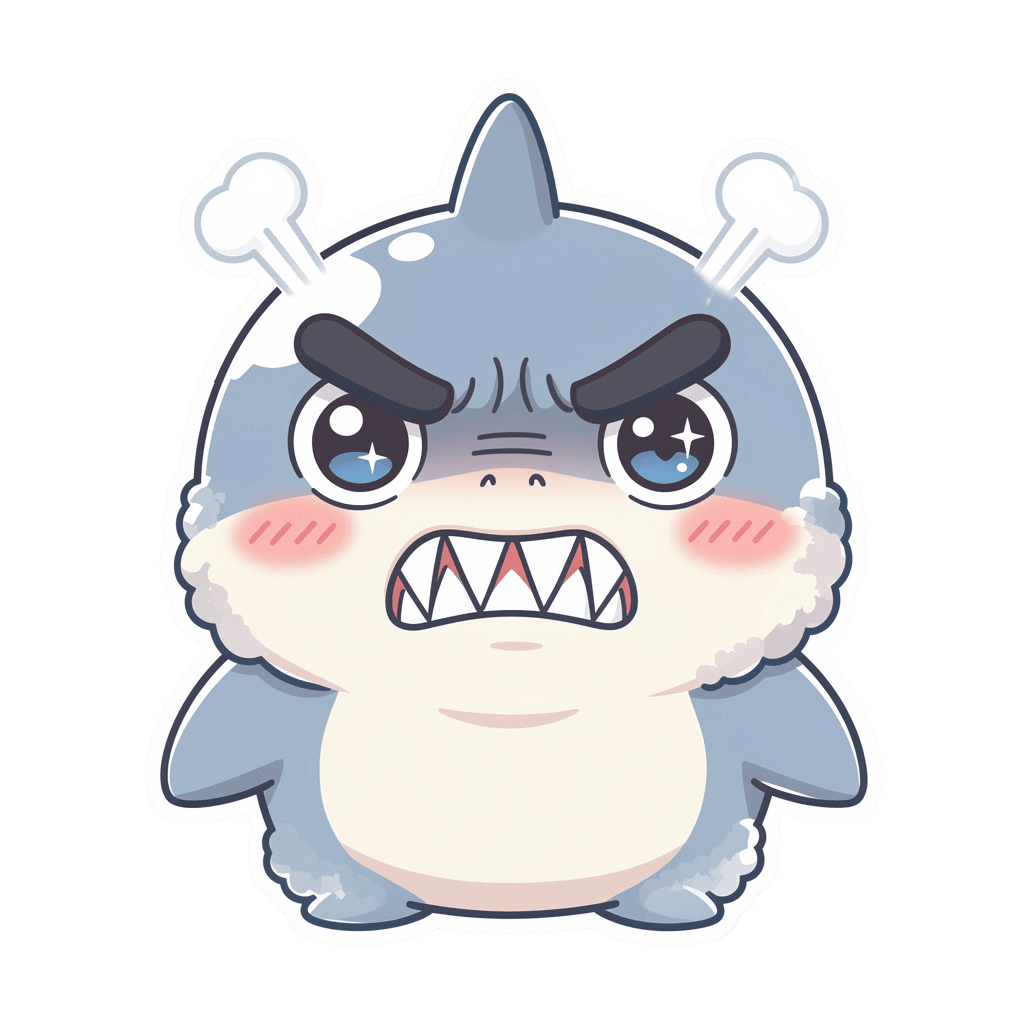 Shark — angry Shark Twitch emote — angry, Kawaii style