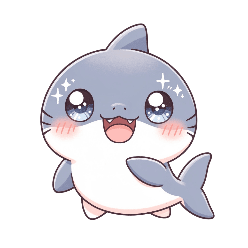 Shark — happy Shark Twitch emote — happy, Kawaii style