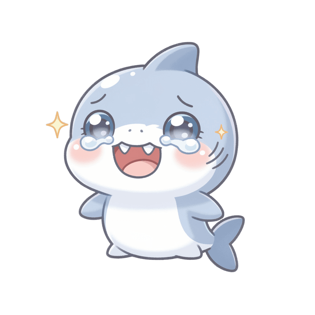 Shark — laughing Shark Twitch emote — laughing, Kawaii style