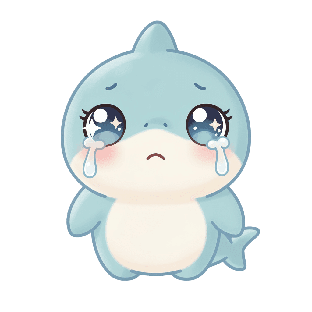 Shark — sad Shark Twitch emote — sad, Kawaii style