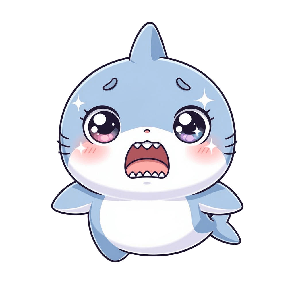Shark — surprised Shark Twitch emote — surprised, Kawaii style